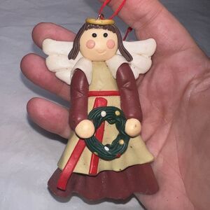 Clay Dough Rustic‎ Angel Christmas Ornament